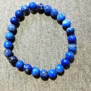 Lapis beaded stretch bracelet